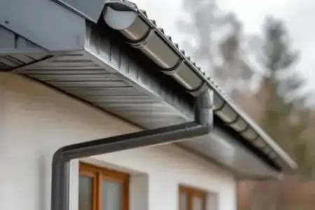 Pose de gouttières en zinc par un couvreur à Vérac